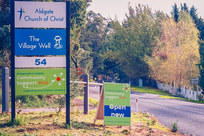 When open, you'll find these signs at the entry to the Village Well